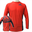 ADIDAS　アディダス/Rash Guard　ラッシュガード/【SALE】adidas アディダス [Big Logo] 長袖ラッシュガード 赤/ダークグレー