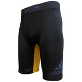 【応援セール】adidas ショートスパッツ [Training] 黒黄 Black/Yellow [ad-fs-grappling-16-bkyw]