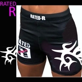 RATED-R レディース ショート コンプレッション スパッツ 黒白 [rr-spats-short-ladys-bk]