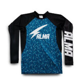 ALMA 長袖ラッシュガード Thunder Camo 日本製 Made in Japan 青黒白 Blue/Black/White [al-rg-ls-thundercamo-alrl1-blbkwh]