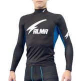 ALMA 長袖ラッシュガード Thunder 日本製 Made in Japan 黒青白 Black/Blue/White [al-rg-ls-thunder-alrh1-bkblwh]