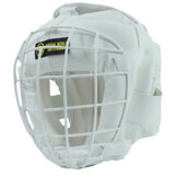 Martial World ヘッドガード 鉄網面付き Head Guard w/Metal Face Shield JFKO/WFKO 白 White [mw-pt-head-metalfaceshield-hg17-jfko-wh]