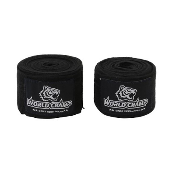 ワールドチャンプ World Champ ライクラ/スパンデックス バンテージ [Lycra/Spandex Hand Wrap] 伸縮性　黒 4m[wc-pt-handwrap-lycra-bk-4m]