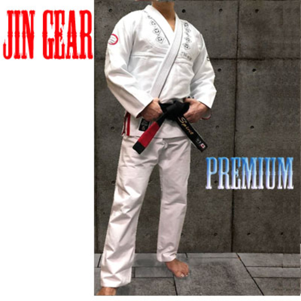JIN GEAR 柔術衣 Premium Model 白[jg-k-premium-kamon-19-wh]