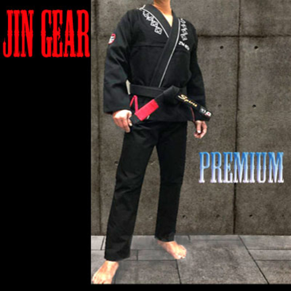 JIN GEAR 柔術衣 Premium Model 黒[jg-k-premium-kamon-19-bk]