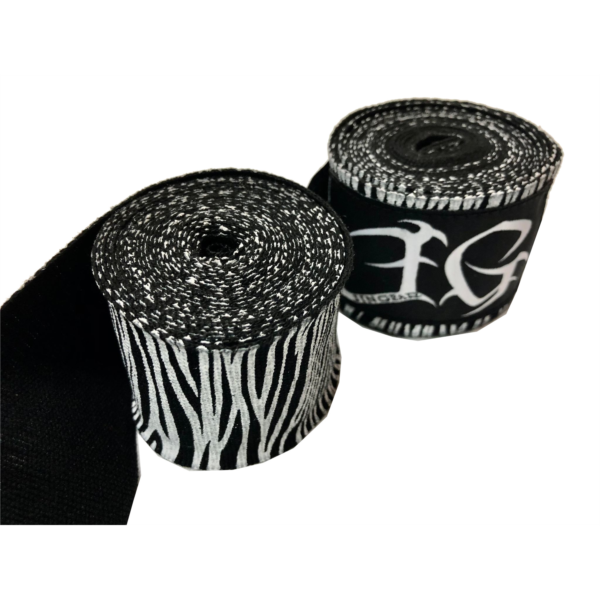 JIN GEAR ジンギア バンテージ ゼブラ　黒/白(非伸縮) Zebra Black/White 3m[jg-pt-handwraps-zebra-bkwh-3m-22]